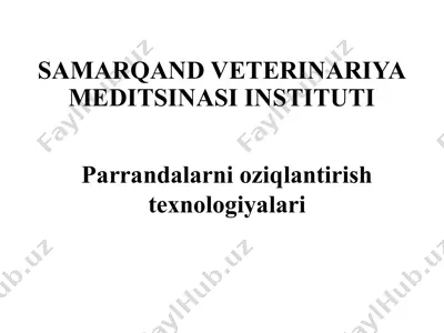 parrandalarni oziqlantirish texnologiyalari — PPTX