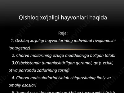 qishloq xo’jaligi hayvonlari haqida — PPTX