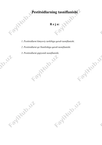 pestitsidlarning tasniflanishi — DOC
