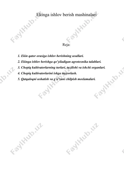 ekinga ishlov berish mashinalari — DOC