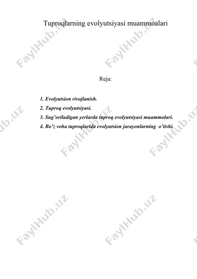 tuproqlarning evolyutsiyasi muammoalari — DOC