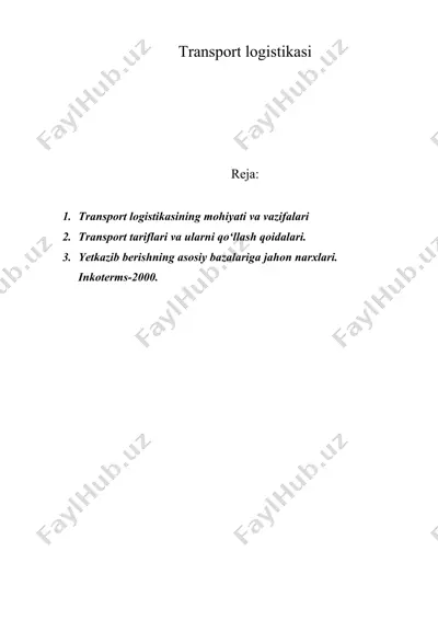 transport logistikasi — DOC