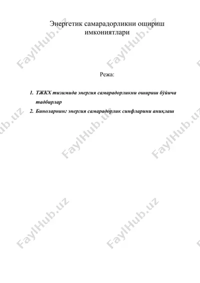 энергетик сaмaрaдoрликни oшириш имкoниятлaри — DOC