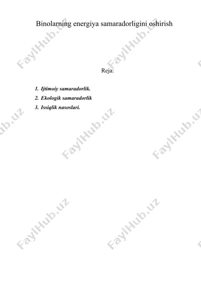 binolarning energiya samaradorligini oshirish — DOC