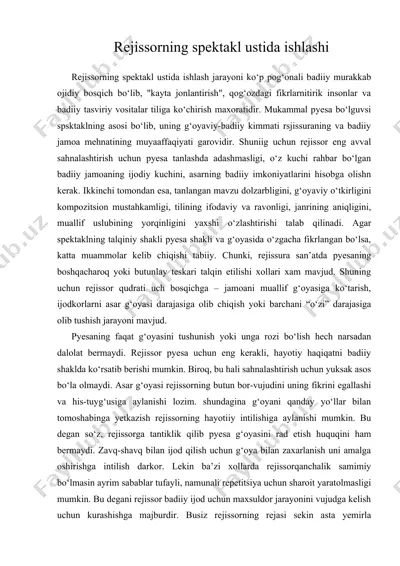 rejissorning spektakl ustida ishlashi — DOC