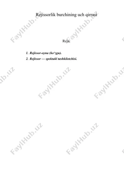 rejissorlik burchining uch qirrasi — DOC