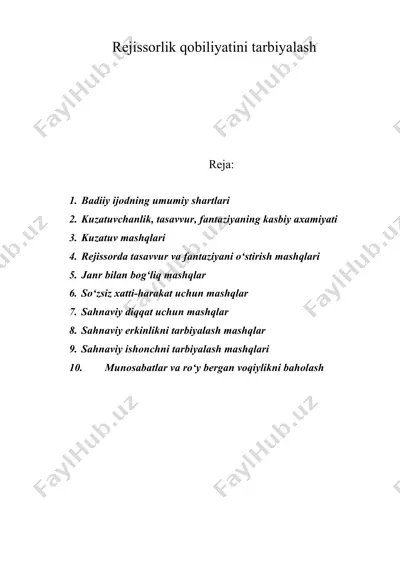 rejissorlik qobiliyatini tarbiyalash — DOC