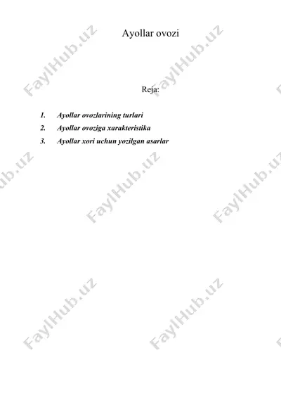 ayollar ovozi — DOC