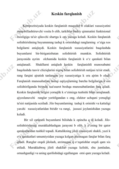 kеskin farqlanish nozik farqlanish — DOC