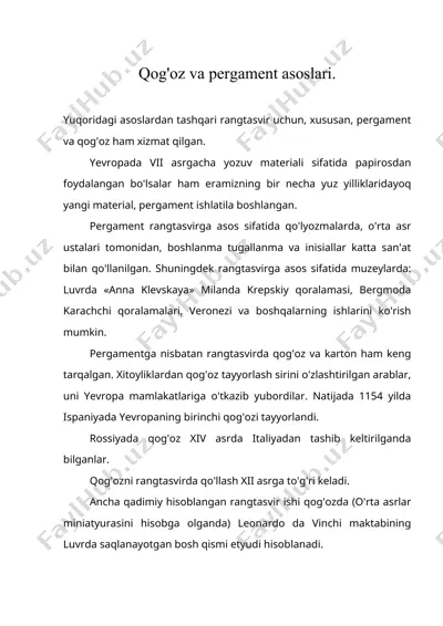 qog'oz va pergament asoslari — DOC