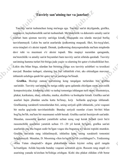 tasviriy san’atning tur va janrlari — DOC