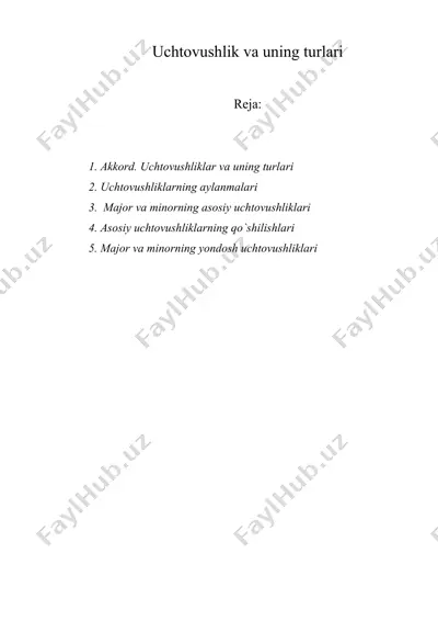 uchtоvushlik va uning turlari — DOC