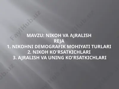 nikoh va ajralish — PPTX