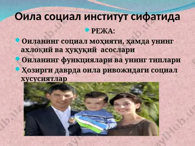 оила социал институт сифатида — PPT