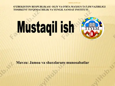 jamoa va shaxslararo munosabatlar — PPTX