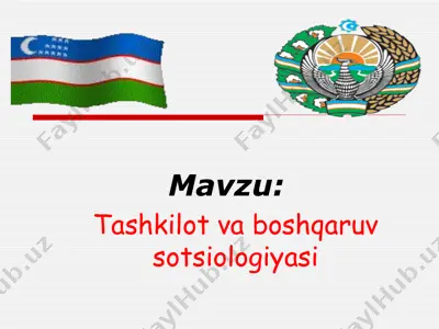 tashkilot va boshqaruv sotsiologiyasi — PPTX