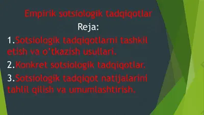 empirik sotsiologik tadqiqotlar 2 — PPTX