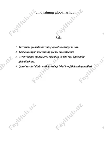 jinoyatning globallashuvi — DOC