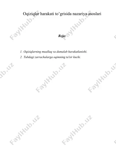 oqiziqlar harakati to’grisida nazariya asoslari — DOC