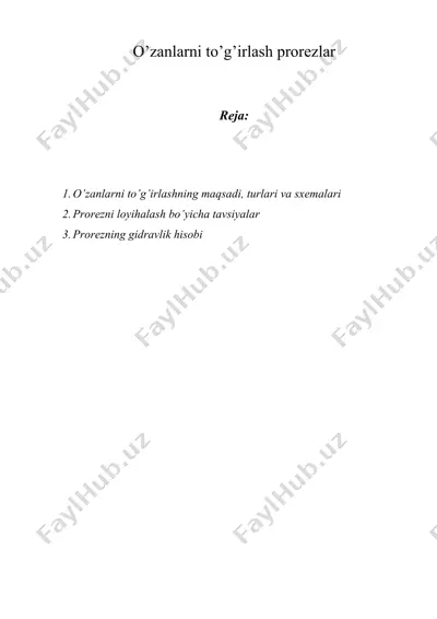 o’zanlarni to’g’irlash prorеzlar — DOC