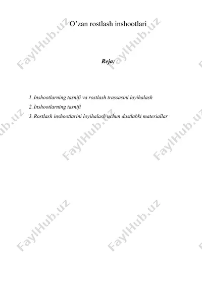 o’zan rostlash inshootlari — DOC
