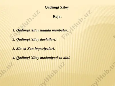 qadimgi xitoy — PPTX
