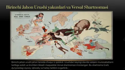 birinchi jahon urushi yakunlari va versal shartnomasi — PPTX