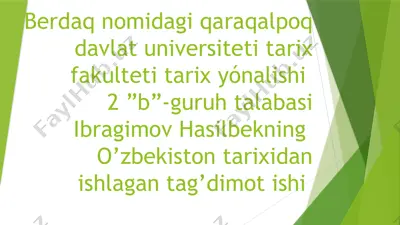 o’zbek xonliklari tarixiga oid manbalar va adabiyotlar — PPTX