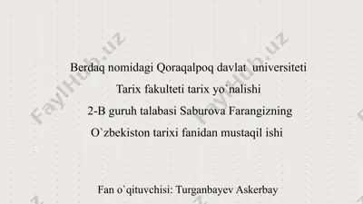 amir temurning jahon tarixshunosligi va manbashunosligida tutgan o`rni — PPTX