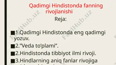 qadimgi hindistonda fanning rivojlanishi — PPTX