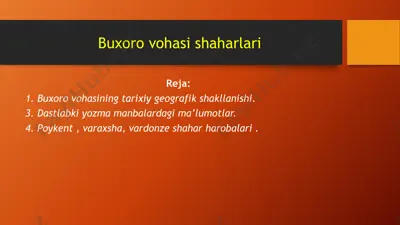 buxoro vohasi shaharlari — PPTX