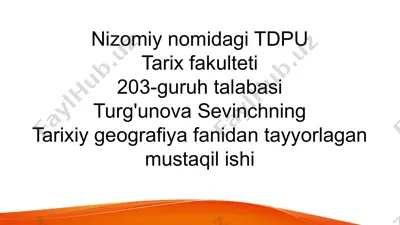 qo’qon xonligi tarixiy geografiyasi — PPTX