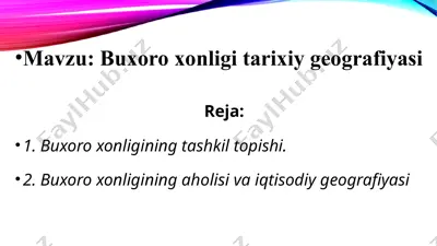 buxoro xonligi tarixiy geografiyasi — PPTX