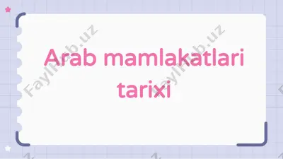 arab mamlakatlari tarixi — PPTX