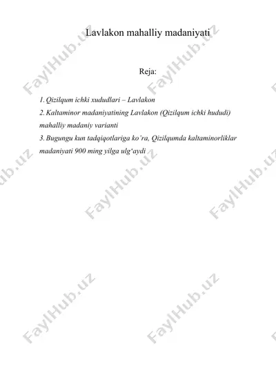 lavlakon mahalliy madaniyati — DOCX