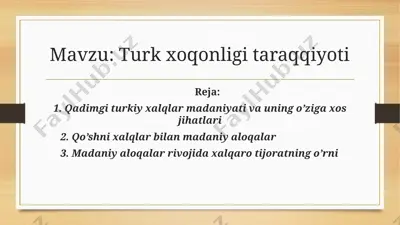 turk xoqonligi taraqqiyoti — PPTX