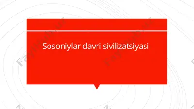sosoniylar davlati madaniyati — PPTX
