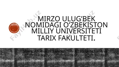 ix – xii asrlarda hadis va fiqh ilmi taraqqiyoti — PPTX