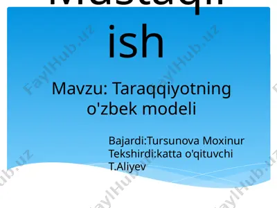 taraqqiyotning o'zbek modeli — PPTX