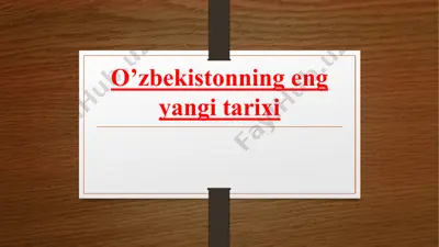 o’zbekistonga amalga oshirilgan siyosiy islohatlar — PPTX