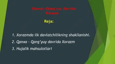 qanxa - qang’yuy davrida xorazm — PPTX