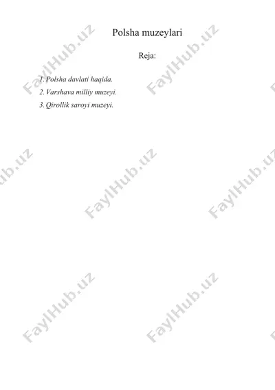 polsha muzeylari — DOCX
