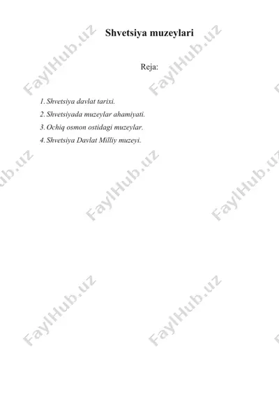 shvetsiya muzeylari — DOCX