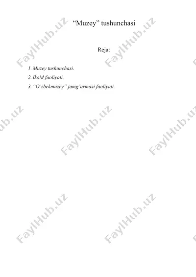 “muzey” tushunchasi — DOCX