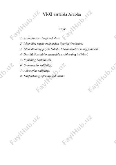 vi-xi asrlarda arablar — DOC