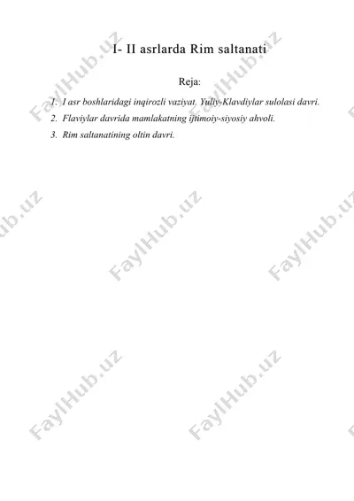 i- ii asrlarda rim saltanati — DOC