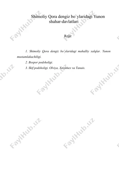 shimoliy qora dengiz bo'ylaridagi yunon shahar-davlatlari — DOC