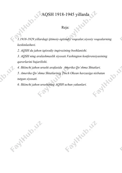 aqsh 1918-1945 yillarda — DOC