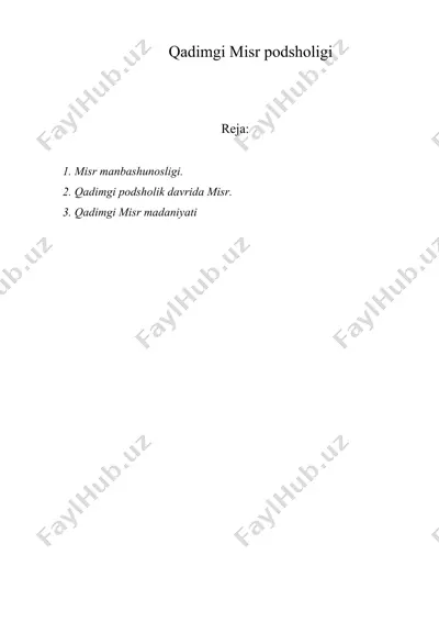 qadimgi misr podsholigi — DOC