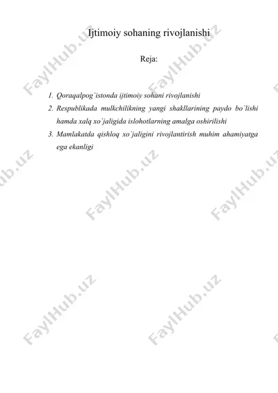 ijtimoiy sohaning rivojlanishi — DOC